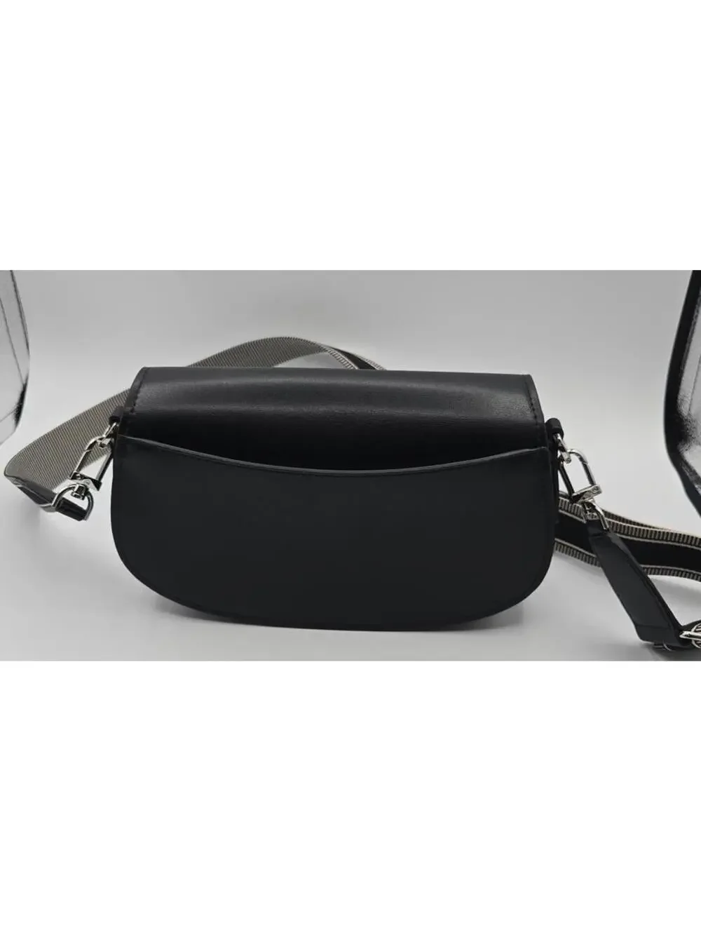 Black Michael Kors Mila Medium Leather Messenger Bag